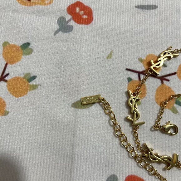 Saint Laurent Gold-Plated YSL Necklace - Picture 3 of 5